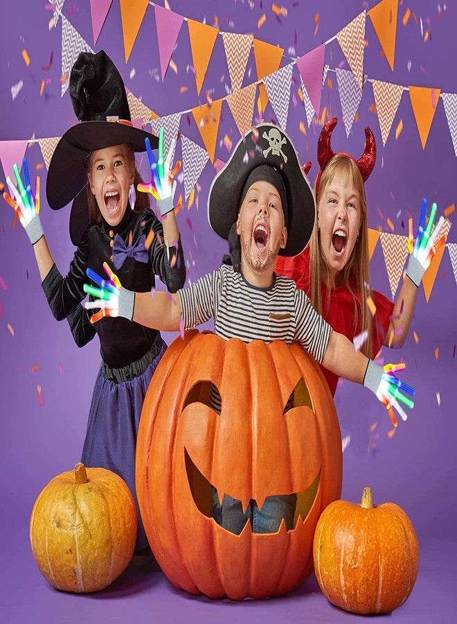 Ash & Roh® LED gloves for kids teens adults Christmas gifts 5 Colors 6 Light Modes Colorful LED Rave Gloves for Christmas party Carnival cool fun toys gifts (21 CM, MULTI COLOUR) - Image 3